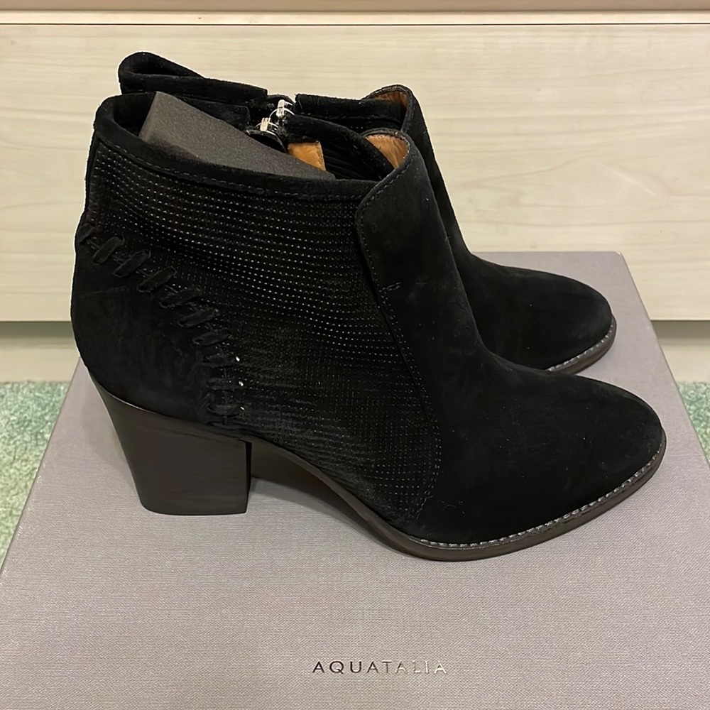 Aquatalia | Fern Black Suede Ankle Boots- size 8.5